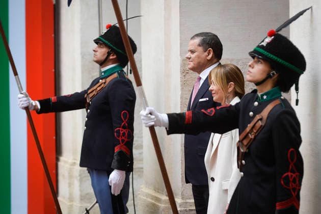 Italy, Rome, 7 May, 2026 - Chigi Palace, italian Prime Minister Giorgia Meloni receives Abdul Hamid Mohammed Dbeibeh, Prime Minister of the Libyan Government of National Unity Italy, Rome, 7 May, 2026: Chigi Palace, italian Prime Minister Giorgia Meloni receives Abdul Hamid Mohammed Dbeibeh, Prime Minister of the Libyan Government of National Unity., Credit:Stefano Carofei Agenzia Sintesi Avalon Italy, Rome  Copyright: xStefanoxCarofeix xAgenziaxSintesix xAvalonx 1097149402