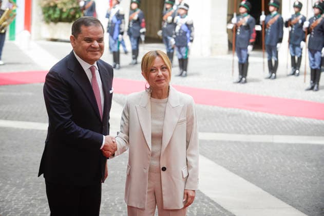 Italy, Rome, 7 May, 2026 - Chigi Palace, italian Prime Minister Giorgia Meloni receives Abdul Hamid Mohammed Dbeibeh, Prime Minister of the Libyan Government of National Unity Italy, Rome, 7 May, 2026: Chigi Palace, italian Prime Minister Giorgia Meloni receives Abdul Hamid Mohammed Dbeibeh, Prime Minister of the Libyan Government of National Unity., Credit:Stefano Carofei Agenzia Sintesi Avalon Italy, Rome  Copyright: xStefanoxCarofeix xAgenziaxSintesix xAvalonx 1097149407