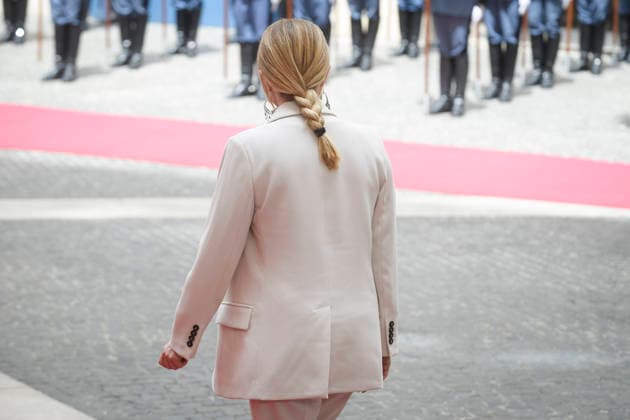 Italy, Rome, 7 May, 2026 - Chigi Palace, italian Prime Minister Giorgia Meloni receives Abdul Hamid Mohammed Dbeibeh, Prime Minister of the Libyan Government of National Unity Italy, Rome, 7 May, 2026: Chigi Palace, italian Prime Minister Giorgia Meloni receives Abdul Hamid Mohammed Dbeibeh, Prime Minister of the Libyan Government of National Unity. In the photo Giorgia Meloni, Credit:Stefano Carofei Agenzia Sintesi Avalon Italy, Rome  Copyright: xStefanoxCarofeix xAgenziaxSintesix xAvalonx 1097149422