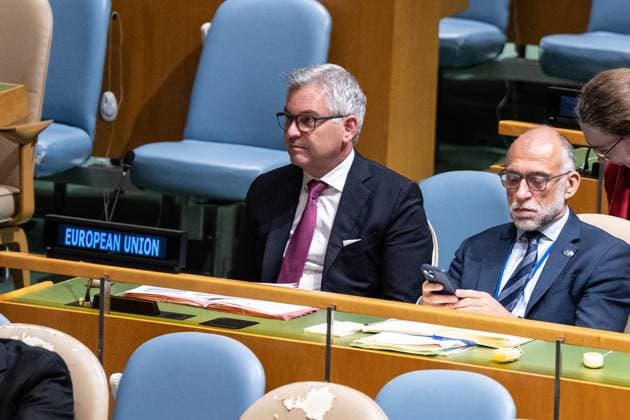 May 7, 2026, Bronx, New York, USA: Magnus Brunner, European Union Commissioner for Internal Affairs and Migration attends Second International Migration Review Forum at UN General Assembly Hall at UN Headquarters in New York, NY on May 7, 2026. Bronx USA - ZUMAr339 20260507_znp_r339_012 Copyright: xLevxRadinx