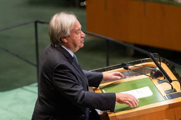 May 7, 2026, Bronx, New York, USA: Secretary-General Antonio Guterres speaks during Second International Migration Review Forum at UN General Assembly Hall at UN Headquarters in New York, NY on May 7, 2026. Bronx USA - ZUMAr339 20260507_znp_r339_004 Copyright: xLevxRadinx