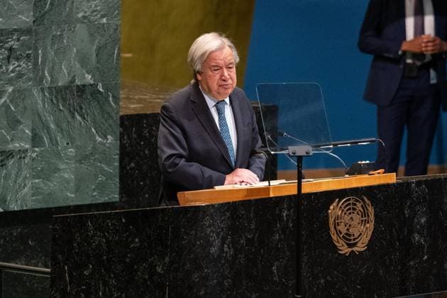 May 7, 2026, Bronx, New York, USA: Secretary-General Antonio Guterres speaks during Second International Migration Review Forum at UN General Assembly Hall at UN Headquarters in New York, NY on May 7, 2026. Bronx USA - ZUMAr339 20260507_znp_r339_005 Copyright: xLevxRadinx