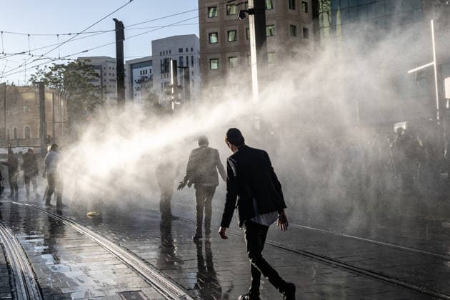 Ultra-Orthodox Jews protest mandatory military service in Jerusalem JERUSALEM - MAY 7: Israeli police use water cannons to disperse Ultra-Orthodox Jewish (Haredi) protesters blocking roads by lying on the ground during a demonstration against the arrest of several yeshiva students over mandatory military service in West Jerusalem on May 7, 2026. Mostafa Alkharouf Anadolu Jerusalem Israel. Editorial use only. Please get in touch for any other usage.  Copyright: x2026xAnadoluxMostafaxAlkharoufx