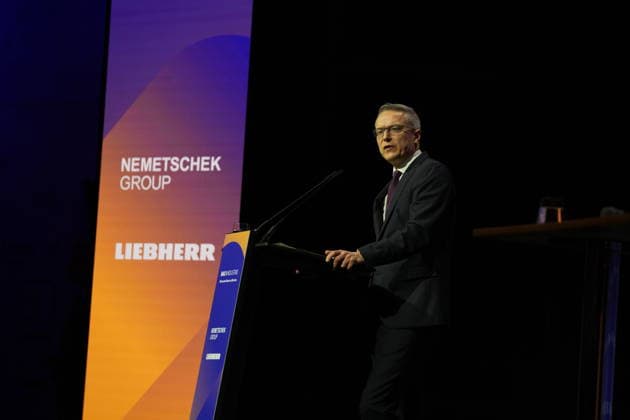 EUREF Campus GER, Germany, 20260507, EUREF Campus site, event of the construction industry, DAY OF THE CONSTRUCTION INDUSTRY, speech by the Minister, Digital Minister, Dr. Karsten Wildberger