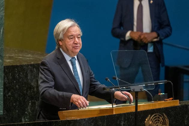 (260507) -- UNITED NATIONS, May 7, 2026 -- UN Secretary-General Antonio Guterres speaks at the International Migration Review Forum 2026 at the UN headquarters in New York, on May 7, 2026. Guterres on Thursday warned of the world s collective failure to manage migration. ( UN Photo Handout via Xinhua) UN-INTERNATIONAL MIGRATION REVIEW FORUM-GUTERRES MarkxGarten 