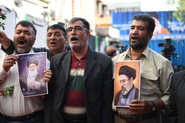 (260508) -- TEHRAN, May 8, 2026 -- People attend a rally to mourn for Iran s late Supreme Leader Ali Khamenei and pledge allegiance to incumbent Supreme Leader Mojtaba Khamenei in Tehran, Iran, May 7, 2026. Shadati) IRAN-TEHRAN-RALLY-LATE SUPREME LEADER-MOURNING ShaxDati 