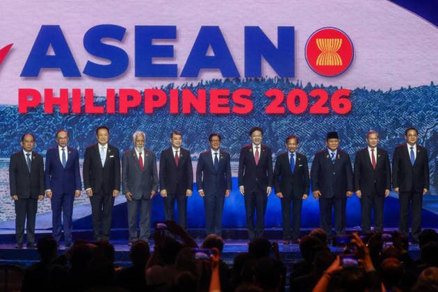 Southeast Asian leaders gather at Opening Ceremony of ASEAN Summit and Related Meetings 2026 CEBU, PHILIPPINES - MAY 8: (L-R) Myanmar s Permanent Foreign Secretary U Hau Khan Sum, Malaysia s Prime Minister Anwar Ibrahim, Thailand s Prime Minister Anutin Charnvirakul, Timor-Leste s Prime Minister Xanana Gusmao, Vietnam s Prime Minister Le Minh Hung, Philippine President Ferdinand Bongbong Romualdez Marcos Jr., Singapore s Prime Minister Lawerence Wong, Brunei s Prime Minister Hassanal Bolkiah, Indonesia s Prime Minister Prabowo Subianto, Cambodia s Hun Manet, and Lao s Prime Minister Sonexay Siphandone during a family photo session at the official opening ceremony of the 48th ASEAN Summit and Related Meetings, in Cebu, Philippines, on May  Copyright: x2026xAnadoluxDanielxCengx