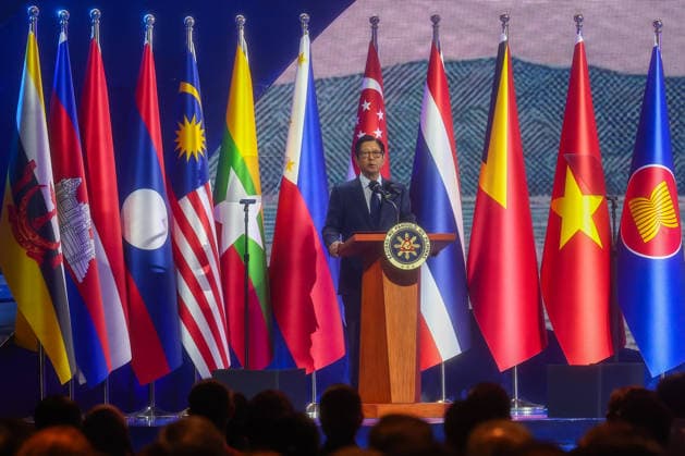 Southeast Asian leaders gather at Opening Ceremony of ASEAN Summit and Related Meetings 2026 CEBU, PHILIPPINES - MAY 8: Philippine President Ferdinand Bongbong Romualdez Marcos Jr. gives an opening speech, during the official opening ceremony of the 48th ASEAN Summit and Related Meetings, in Cebu, Philippines, on May 8, 2026. Top leaders of ASEAN member states from across Southeast Asia gather to discuss key international and regional issues, including conflict in the Middle East, trade and economic development, fuel and energy crisis, and South China Sea territorial disputes. The summit comes just a few days ahead of a meeting between United States President Donald Trump and Chinese President Xi Jinping, which will take place in mid-May.  Copyright: x2026xAnadoluxDanielxCengx