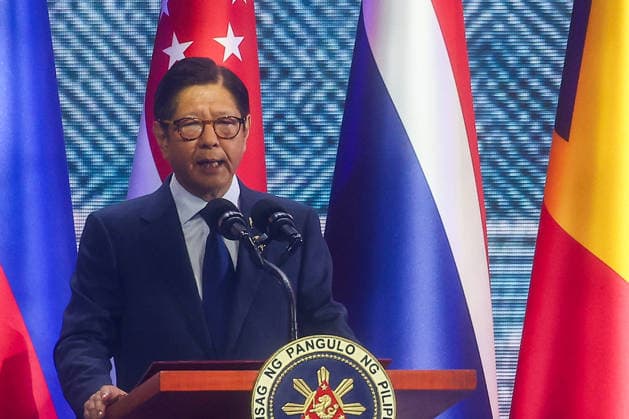 Southeast Asian leaders gather at Opening Ceremony of ASEAN Summit and Related Meetings 2026 CEBU, PHILIPPINES - MAY 8: Philippine President Ferdinand Bongbong Romualdez Marcos Jr. gives an opening speech, during the official opening ceremony of the 48th ASEAN Summit and Related Meetings, in Cebu, Philippines, on May 8, 2026. Top leaders of ASEAN member states from across Southeast Asia gather to discuss key international and regional issues, including conflict in the Middle East, trade and economic development, fuel and energy crisis, and South China Sea territorial disputes. The summit comes just a few days ahead of a meeting between United States President Donald Trump and Chinese President Xi Jinping, which will take place in mid-May.  Copyright: x2026xAnadoluxDanielxCengx