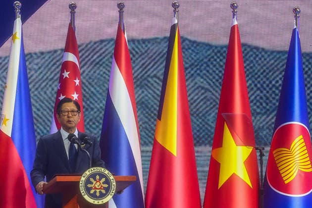 Southeast Asian leaders gather at Opening Ceremony of ASEAN Summit and Related Meetings 2026 CEBU, PHILIPPINES - MAY 8: Philippine President Ferdinand Bongbong Romualdez Marcos Jr. gives an opening speech, during the official opening ceremony of the 48th ASEAN Summit and Related Meetings, in Cebu, Philippines, on May 8, 2026. Top leaders of ASEAN member states from across Southeast Asia gather to discuss key international and regional issues, including conflict in the Middle East, trade and economic development, fuel and energy crisis, and South China Sea territorial disputes. The summit comes just a few days ahead of a meeting between United States President Donald Trump and Chinese President Xi Jinping, which will take place in mid-May.  Copyright: x2026xAnadoluxDanielxCengx