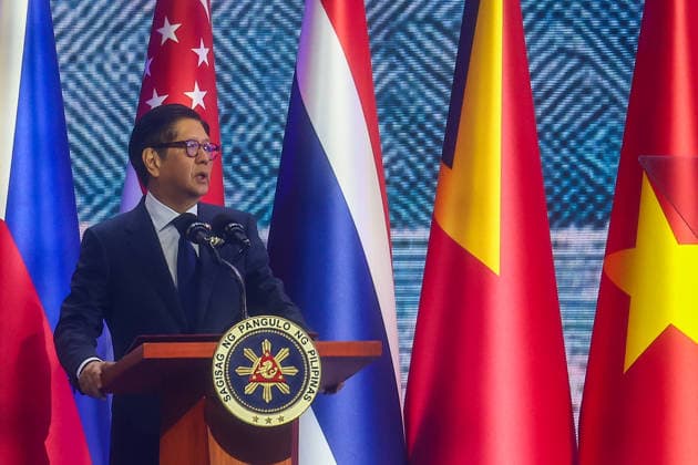 Southeast Asian leaders gather at Opening Ceremony of ASEAN Summit and Related Meetings 2026 CEBU, PHILIPPINES - MAY 8: Philippine President Ferdinand Bongbong Romualdez Marcos Jr. gives an opening speech, during the official opening ceremony of the 48th ASEAN Summit and Related Meetings, in Cebu, Philippines, on May 8, 2026. Top leaders of ASEAN member states from across Southeast Asia gather to discuss key international and regional issues, including conflict in the Middle East, trade and economic development, fuel and energy crisis, and South China Sea territorial disputes. The summit comes just a few days ahead of a meeting between United States President Donald Trump and Chinese President Xi Jinping, which will take place in mid-May.  Copyright: x2026xAnadoluxDanielxCengx