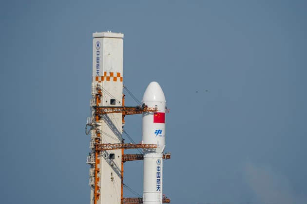 WENCHANG, CHINA - MAY 08: The combination of the Tianzhou-10 cargo craft and a Long March 7 carrier rocket is vertically transferred to the launching area at Wenchang Spacecraft Launch Site on May 8, 2026 in Wenchang, Hainan Province of China. The cargo spacecraft will be launched at a proper time in the near future.  Copyright: xVCGx 111639958518