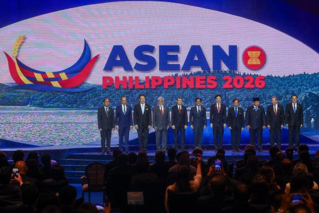 Southeast Asian leaders gather at Opening Ceremony of ASEAN Summit and Related Meetings 2026 CEBU, PHILIPPINES - MAY 8: (L-R) Myanmar s Permanent Foreign Secretary U Hau Khan Sum, Malaysia s Prime Minister Anwar Ibrahim, Thailand s Prime Minister Anutin Charnvirakul, Timor-Leste s Prime Minister Xanana Gusmao, Vietnam s Prime Minister Le Minh Hung, Philippine President Ferdinand Bongbong Romualdez Marcos Jr., Singapore s Prime Minister Lawerence Wong, Brunei s Prime Minister Hassanal Bolkiah, Indonesia s Prime Minister Prabowo Subianto, Cambodia s Hun Manet, and Lao s Prime Minister Sonexay Siphandone during a family photo session at the official opening ceremony of the 48th ASEAN Summit and Related Meetings, in Cebu, Philippines, on May  Copyright: x2026xAnadoluxDanielxCengx