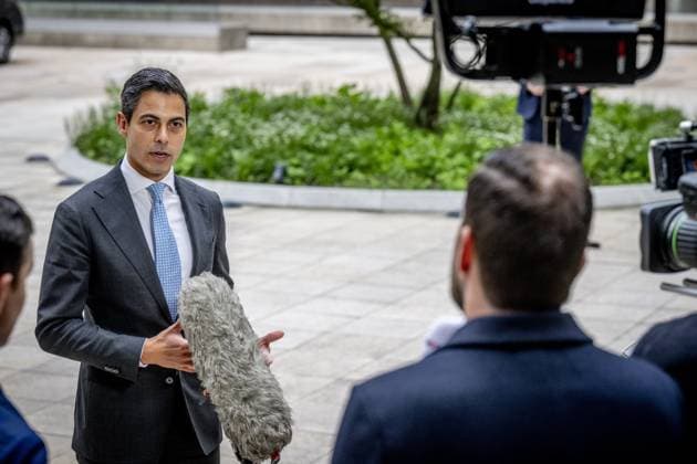 THE HAGUE - Prime Minister Rob Jetten speaks to the press ahead of the first weekly cabinet meeting after the May recess at the Ministry of General Affairs. ROBIN UTRECHT ANP netherlands out - belgium out  Copyright: xx x557758184x originalFilename: 557758184.jpg