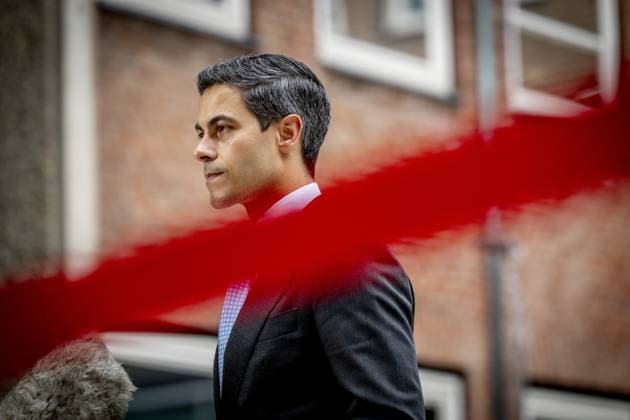 THE HAGUE - Prime Minister Rob Jetten speaks to the press ahead of the first weekly cabinet meeting after the May recess at the Ministry of General Affairs. ROBIN UTRECHT ANP netherlands out - belgium out  Copyright: xx x557758226x originalFilename: 557758226.jpg