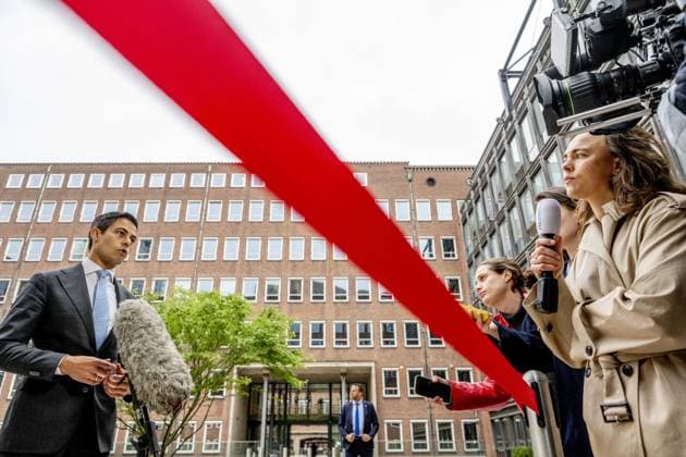 THE HAGUE - Prime Minister Rob Jetten speaks to the press ahead of the first weekly cabinet meeting after the May recess at the Ministry of General Affairs. ROBIN UTRECHT ANP netherlands out - belgium out  Copyright: xx x557758238x originalFilename: 557758238.jpg