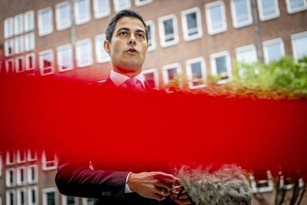 THE HAGUE - Prime Minister Rob Jetten speaks to the press ahead of the first weekly cabinet meeting after the May recess at the Ministry of General Affairs. ROBIN UTRECHT ANP netherlands out - belgium out  Copyright: xx x557758249x originalFilename: 557758249.jpg