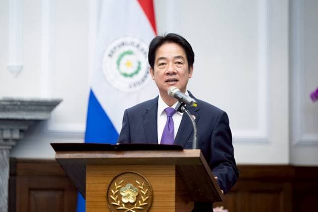Santiago Pena - Lai Ching-te meeting in Taipei TAIPEI, TAIWAN - MAY 8: (----EDITORIAL USE ONLY - MANDATORY CREDIT - TAIWAN PRESIDENTIAL OFFICE HANDOUT - NO MARKETING NO ADVERTISING CAMPAIGNS - DISTRIBUTED AS A SERVICE TO CLIENTS----) Taiwan President Lai Ching-te speaks as he meets with Paraguay President Santiago Pena, who is visiting the island, at the presidential office in Taipei, Taiwan, on May 8, 2026. Taiwan Presidential Office Anadolu Taipei Taiwan. Editorial use only. Please get in touch for any other usage.  Copyright: x2026xAnadoluxTaiwanxPresidentialxOfficex