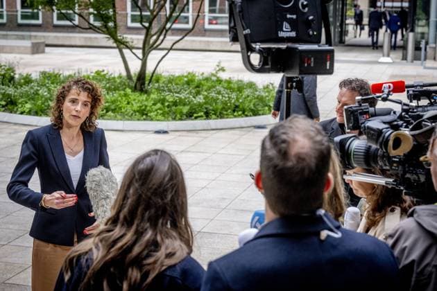 THE HAGUE - Sophie Hermans, Minister of Health, Welfare and Sport, speaks to the press ahead of the first weekly cabinet meeting after the May recess at the Ministry of General Affairs. ROBIN UTRECHT ANP netherlands out - belgium out  Copyright: xx x557761302x originalFilename: 557761302.jpg