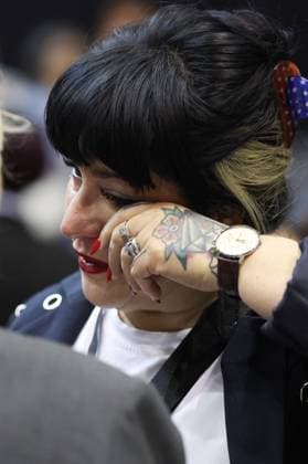 Vicitm Laure Gara cousin Silviia Mangione pictured during the trial of P. and A. Falzone, at the Court of Appeal of Mons, on Friday 08 May 2026. The trial of the two men concerns the 2022 tragedy in Strepy-Bracquegnies, where a car plowed into a carnival parade around 5:00. Six people died at the scene, and a seventh months later in the hospital. P. Falzone is charged with seven murder and 81 attempted murder. A. Falzone with failure to render aid to a person in danger.  VIRGINIExLEFOUR 173222613