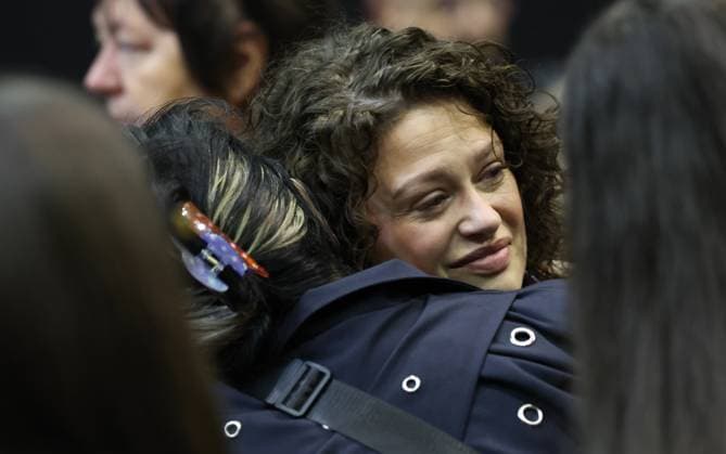 Vicitm Laure Gara daughter Manon Gara pictured during the trial of P. and A. Falzone, at the Court of Appeal of Mons, on Friday 08 May 2026. The trial of the two men concerns the 2022 tragedy in Strepy-Bracquegnies, where a car plowed into a carnival parade around 5:00. Six people died at the scene, and a seventh months later in the hospital. P. Falzone is charged with seven murder and 81 attempted murder. A. Falzone with failure to render aid to a person in danger.  VIRGINIExLEFOUR 173223606
