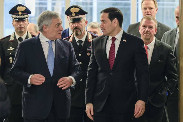 Marco Rubio - Antonio Tajani meeting in Rome ROME, ITALY, MAY 08: Italy’s Foreign minister Antonio Tajani (L) welcomes U.S. Secretary of State Marco Rubio (R) at the Farnesina, Italian Foreign ministry headquarters, in Rome, Italy, on May 08, 2026. Riccardo De Luca Anadolu Rome Italy. Editorial use only. Please get in touch for any other usage.  Copyright: x2026xAnadoluxRiccardoxDexLucax