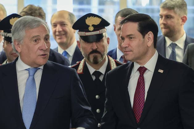 Marco Rubio - Antonio Tajani meeting in Rome ROME, ITALY, MAY 08: Italy’s Foreign minister Antonio Tajani (L) welcomes U.S. Secretary of State Marco Rubio (R) at the Farnesina, Italian Foreign ministry headquarters, in Rome, Italy, on May 08, 2026. Riccardo De Luca Anadolu Rome Italy. Editorial use only. Please get in touch for any other usage.  Copyright: x2026xAnadoluxRiccardoxDexLucax