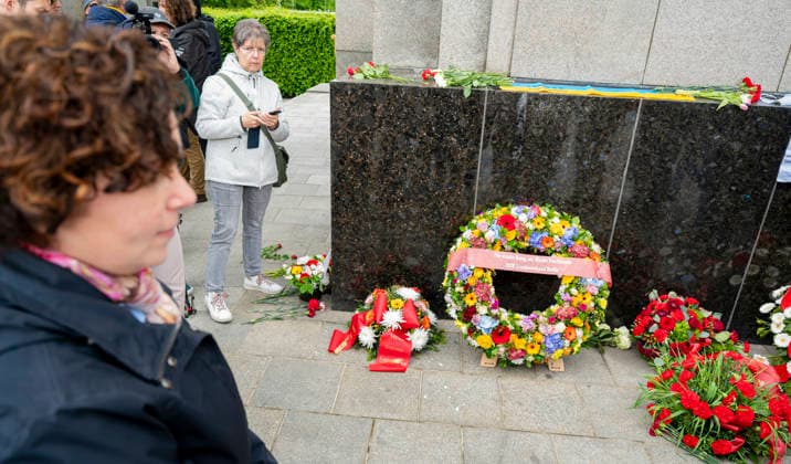 Amira Mohamed Ali EUR, Germany, Berlin, 08 05 2026 The Berlin regional association of the BSW commemorates the day on which the end of World War 1945 was commemorated with the party chairwoman Amira Mohamed Ali BSW at the Soviet memorial in Tiergarten