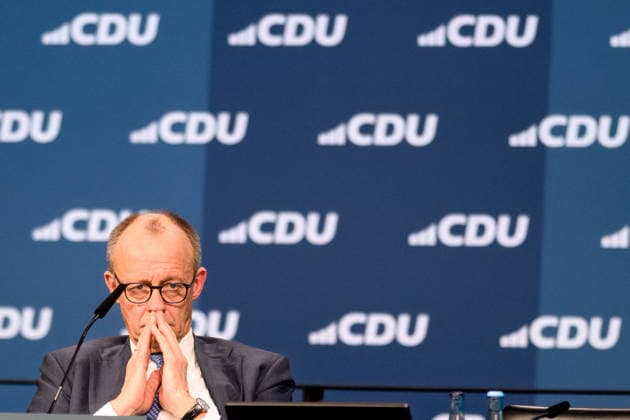 20 02 2026, Friedrich Merz CDU 20 02 2026, Federal Chancellor Friedrich Merz during the party conference The 38th party conference of the CDU Germany will take place on February 20 and 21, 2026 at Messe Stuttgart The agenda includes the election of the Federal Executive Committee and the personnel orientation of the CDU as well as the posit