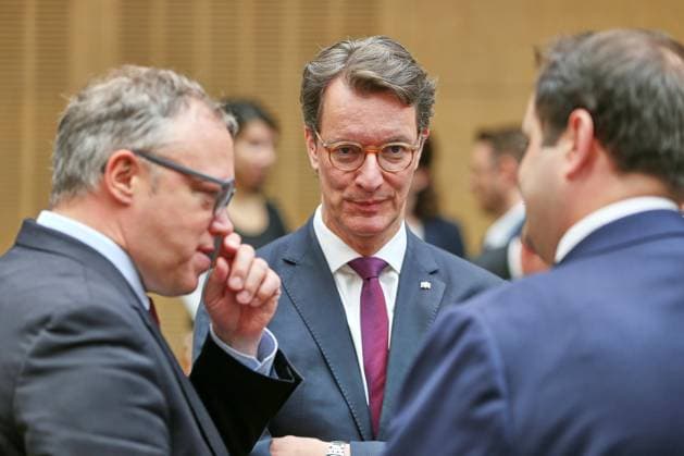 Berlin, Germany, 08 05 2026 Bundesrat 1065 Meeting of the Bundesrat Mario Voigt CDU , Minister President of the Free State of Thuringia, Hendrik Wüst CDU , Minister President of North Rhine-Westphalia and Nathanael Liminski CDU Copyright: xdtsxNachrichtenagenturx dts_118300
