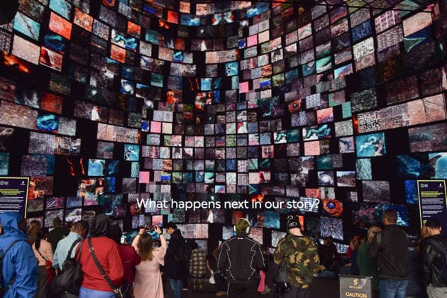 May 8, 2026, London, England, United Kingdom: The huge immersive screen at Outernet displays a short film by the Natural History Museum and Open Planet Studios inspired by Our Story with David Attenborough as broadcaster, writer, conservationist and natural historian David Attenborough turns 100. London United Kingdom  - ZUMAv130 20260508_zip_v130_020 Copyright: xVukxValcicx