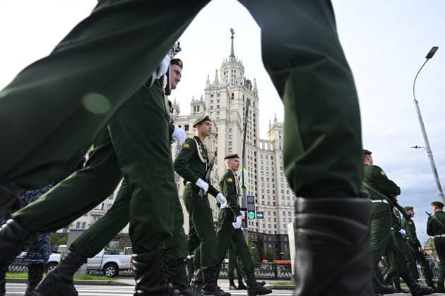 Preparations for Victory Day parade in Red Square, Moscow MOSCOW, RUSSIA - MAY 09: Russian troops units gather to participate in the military parade marking the 81st anniversary of Victory Day, commemorating the Soviet victory over Nazi Germany during World War II, in Moscow, Russia, on May 09, 2026. Sefa Karacan Anadolu Moscow Russia. Editorial use only. Please get in touch for any other usage.  Copyright: x2026xAnadoluxSefaxKaracanx