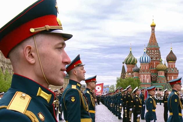 RUSSIA, MOSCOW - MAY 9, 2026: Service members prepare for a military parade in Red Square on Victory Day to mark 81 years since the victory of the Soviet Union over Nazi Germany in the Great Patriotic War, Eastern Front of World War II. Video screen grab. Best quality available. TASS  92218734