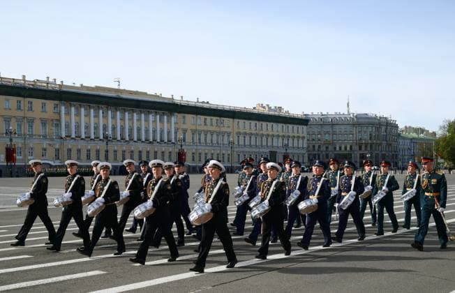 Russia Regions WWII Victory Day Parade 9160287 09.05.2026 Russian servicemen prepare for a military parade on Victory Day, marking the 81st anniversary of the victory over Nazi Germany in World War Two, in St. Petersburg, Russia. Alexei Danichev Sputnik St. Petersburg Russia  Copyright: xAlexeixDanichevx