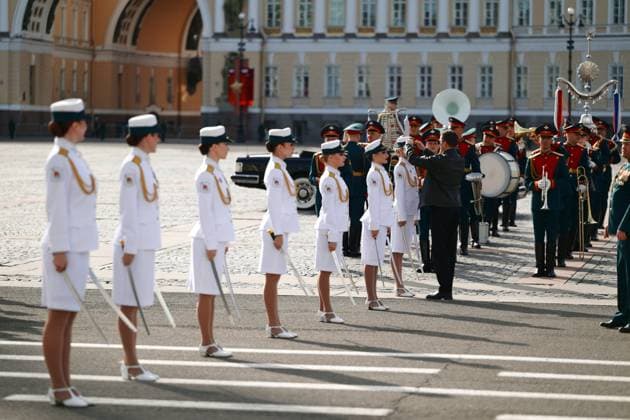 Russia Regions WWII Victory Day Parade 9160280 09.05.2026 Russian servicemen prepare for a military parade on Victory Day, marking the 81st anniversary of the victory over Nazi Germany in World War Two, in St. Petersburg, Russia. Alexei Danichev Sputnik St. Petersburg Russia  Copyright: xAlexeixDanichevx
