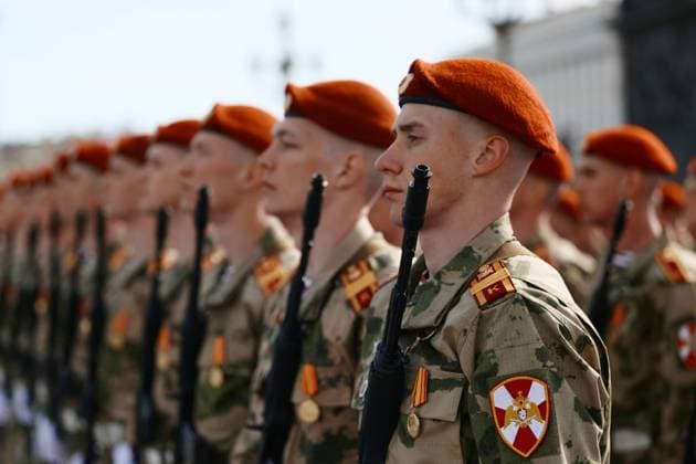 Russia Regions WWII Victory Day Parade 9160297 09.05.2026 Russian servicemen prepare for a military parade on Victory Day, marking the 81st anniversary of the victory over Nazi Germany in World War Two, in St. Petersburg, Russia. Alexei Danichev Sputnik St. Petersburg Russia  Copyright: xAlexeixDanichevx