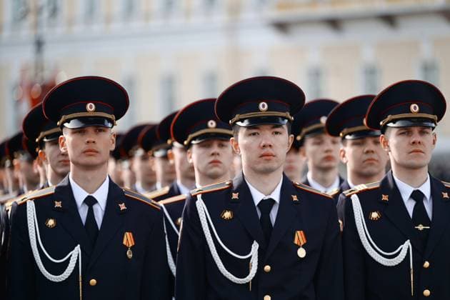 Russia Regions WWII Victory Day Parade 9160304 09.05.2026 Russian servicemen prepare for a military parade on Victory Day, marking the 81st anniversary of the victory over Nazi Germany in World War Two, in St. Petersburg, Russia. Alexei Danichev Sputnik St. Petersburg Russia  Copyright: xAlexeixDanichevx