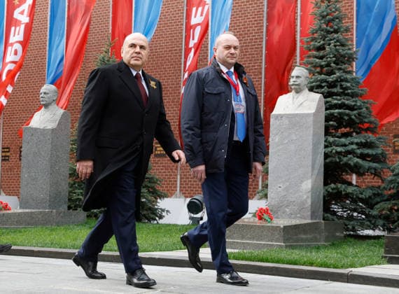 Russia WWII Victory Day Parade 9160556 09.05.2026 Russian Prime Minister Mikhail Mishustin arrives to attend a military parade on Victory Day, marking the 81st anniversary of the victory over Nazi Germany in World War Two, in Red Square, in Moscow, Russia. Dmitry Astakhov Sputnik Moscow Russia  Copyright: xDmitryxAstakhovx