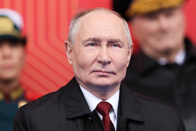 RUSSIA, MOSCOW - MAY 9, 2026: Vladimir Putin, President of Russia, attends a military parade in Red Square on Victory Day to mark 81 years since the victory of the Soviet Union over Nazi Germany in the Great Patriotic War, Eastern Front of World War II. Alexander Shcherbak TASS  92219588