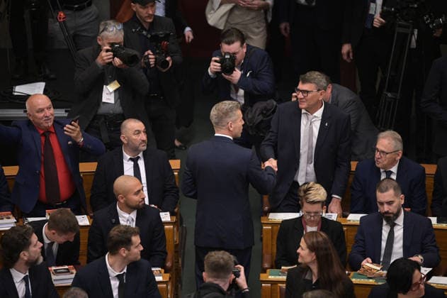 Lawmakers attend the inaugural session of the Hungarian Parliament BUDAPEST, HUNGARY - MAY 9: Peter Magyar arrives to the parliament as lawmakers get ready to attend the inaugural session of the Hungarian Parliament, where Peter Magyar is set to be elected as the country’s new prime minister, in Budapest, Hungary on 9 May 2026. Magyar Peter’s center-right Tisza party secured a decisive victory in the April 12 elections, winning 141 of the 199 parliamentary seats. Robert Nemeti Anadolu Budapest Hungary. Editorial use only. Please get in touch for any other usage.  Copyright: x2026xAnadoluxRobertxNemetix