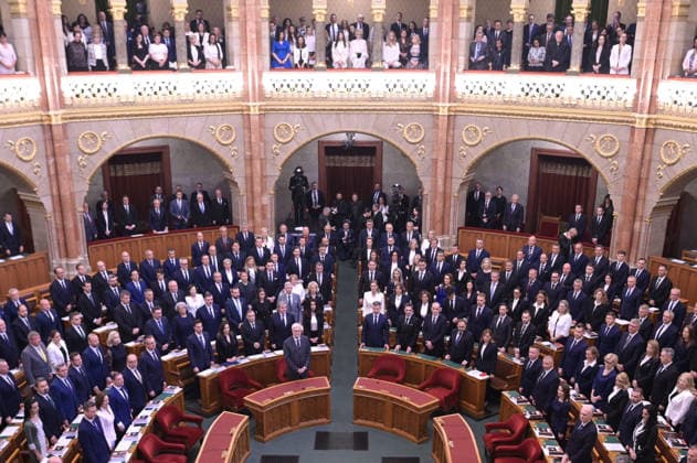 Lawmakers attend the inaugural session of the Hungarian Parliament BUDAPEST, HUNGARY - MAY 9: Peter Magyar arrives to the parliament as lawmakers get ready to attend the inaugural session of the Hungarian Parliament, where Peter Magyar is set to be elected as the country’s new prime minister, in Budapest, Hungary on 9 May 2026. Magyar Peter’s center-right Tisza party secured a decisive victory in the April 12 elections, winning 141 of the 199 parliamentary seats. Robert Nemeti Anadolu Budapest Hungary. Editorial use only. Please get in touch for any other usage.  Copyright: x2026xAnadoluxRobertxNemetix