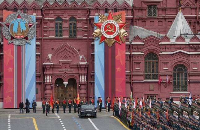 Russia WWII Victory Day Parade 9160733 09.05.2026 Russian servicemen stand in formation during a military parade on Victory Day, marking the 81st anniversary of the victory over Nazi Germany in World War Two, in Red Square, in Moscow, Russia. Alexander Vilf Sputnik Moscow Russia  Copyright: xAlexanderxVilfx