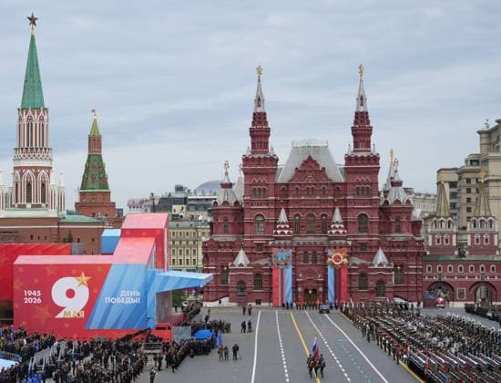 Russia WWII Victory Day Parade 9160752 09.05.2026 Russian servicemen take part in a military parade on Victory Day, marking the 81st anniversary of the victory over Nazi Germany in World War Two, in Red Square, in Moscow, Russia. Alexander Vilf Sputnik Moscow Russia  Copyright: xAlexanderxVilfx