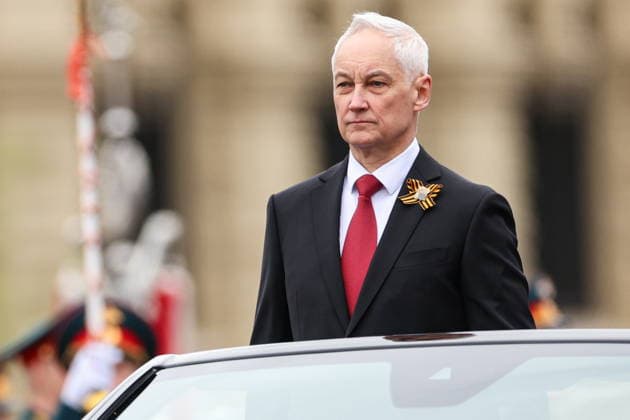 RUSSIA, MOSCOW - MAY 9, 2026: Andrei Belousov, Defence Minister of Russia, takes part in a military parade in Red Square on Victory Day to mark 81 years since the victory of the Soviet Union over Nazi Germany in the Great Patriotic War, Eastern Front of World War II. Alexander Shcherbak TASS  92221025