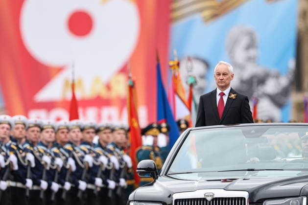 RUSSIA, MOSCOW - MAY 9, 2026: Andrei Belousov, Defence Minister of Russia, takes part in a military parade in Red Square on Victory Day to mark 81 years since the victory of the Soviet Union over Nazi Germany in the Great Patriotic War, Eastern Front of World War II. Alexander Shcherbak TASS  92221075
