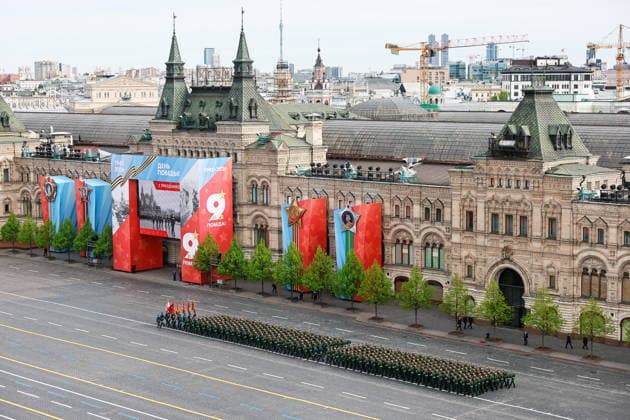 RUSSIA, MOSCOW - MAY 9, 2026: A military parade takes place in Red Square on Victory Day to mark 81 years since the victory of the Soviet Union over Nazi Germany in the Great Patriotic War, Eastern Front of World War II. Vladimir Smirnov TASS  92222752
