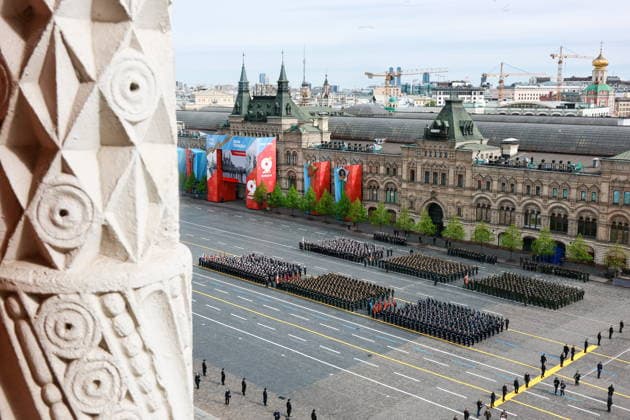 RUSSIA, MOSCOW - MAY 9, 2026: A military parade takes place in Red Square on Victory Day to mark 81 years since the victory of the Soviet Union over Nazi Germany in the Great Patriotic War, Eastern Front of World War II. Vladimir Smirnov TASS  92222754