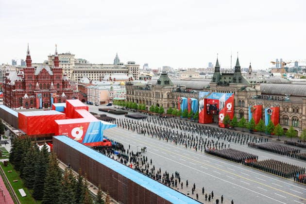 RUSSIA, MOSCOW - MAY 9, 2026: A military parade takes place in Red Square on Victory Day to mark 81 years since the victory of the Soviet Union over Nazi Germany in the Great Patriotic War, Eastern Front of World War II. Vladimir Smirnov TASS  92222756