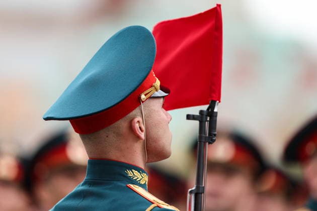 RUSSIA, MOSCOW - MAY 9, 2026: A guard of honour takes part in a military parade in Red Square on Victory Day to mark 81 years since the victory of the Soviet Union over Nazi Germany in the Great Patriotic War, Eastern Front of World War II Moscow Russia  - ZUMAt113 20260509_zaa_t113_546 Copyright: xAlexanderxShcherbakx