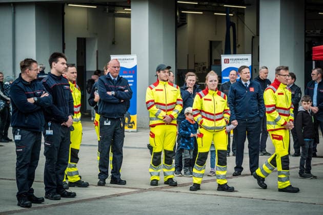 Emergency services of the Leipzig Fire Brigade during Florian Day 2026 in Leipzig The event was held in the wake of the rampage on 4 May At the beginning of the program, firefighters, rescue workers and visitors commemorated the victims with a minutes silence Florian Day